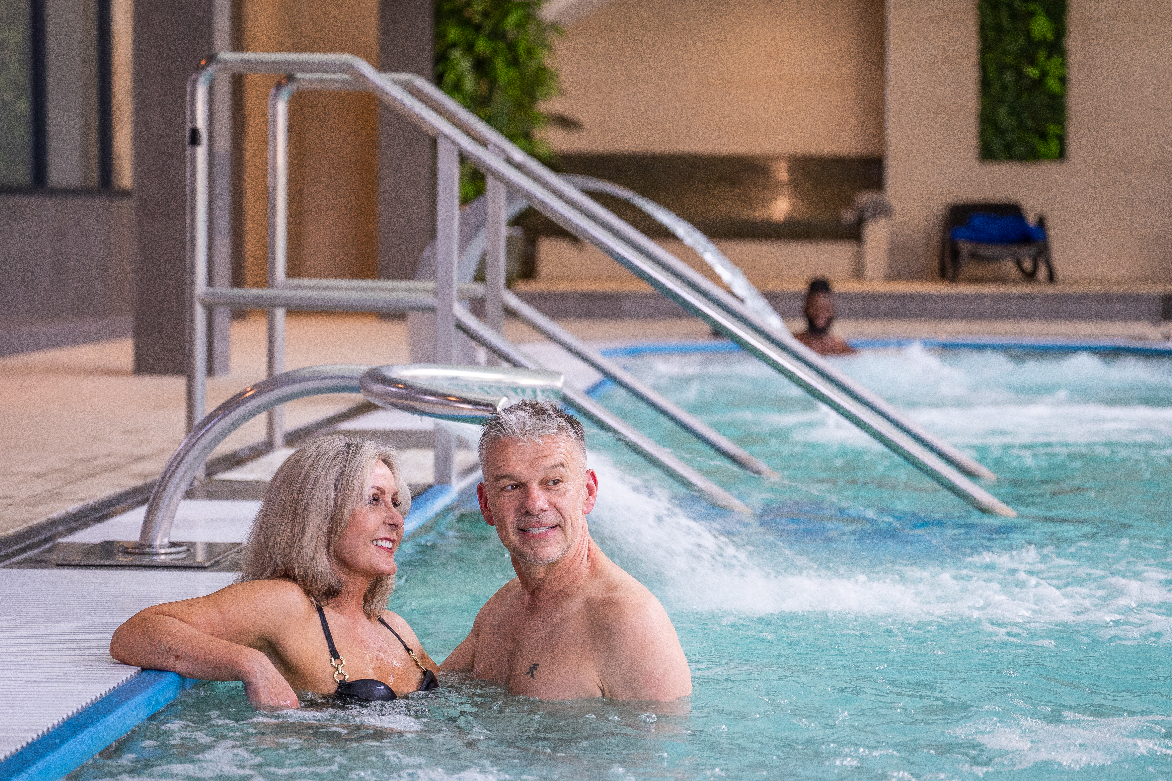 Couple in the hydrotherapy pool at M Club Newcastle